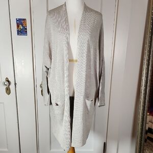 Donni One Size Women's Gray Open-Front Sweater